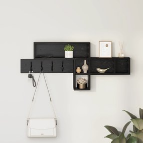 vidaXL Τοίχου Κρεμάστρα με ράφι Μαύρη δρυς 100 x 12 x 43.5 εκ