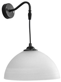 Φωτιστικό Τοίχου S-1020AP 02-0228 Black-White Φ22 Heronia Glass