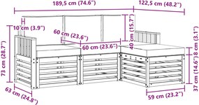 vidaXL Σειρά Καναπέ Εξωτερικού 4 pcs Λευκό και Κρεμ