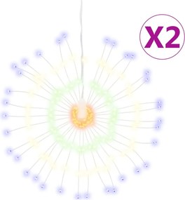 vidaXL Φωτάκια Χριστουγεννιάτικα 2 τεμ. 140 LED Πολύχρωμα 17 εκ.