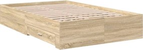 vidaXL Σκελετός Κρεβατιού Καφέ 140 x 200 cm Επεξεργασμένο Ξύλο