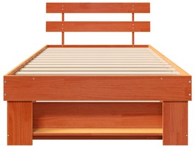 vidaXL Σκελετός Κρεβατιού Καφέ κεριού 90 x 190 cm Μασίφ ξύλο πεύκου