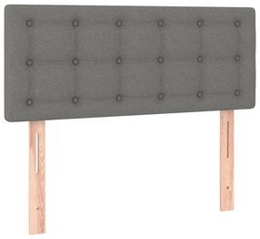 vidaXL Κρεβάτι Boxspring με Στρώμα &amp; LED Σκ.Γκρι 80x200 εκ. Υφασμάτινο