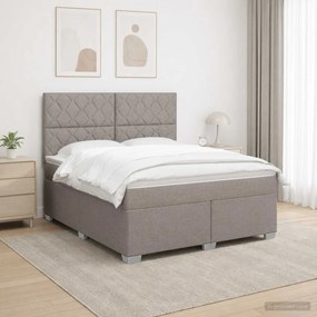 vidaXL Κρεβάτι box spring με στρώμα Taupe 180 x 200 cm Ύφασμα