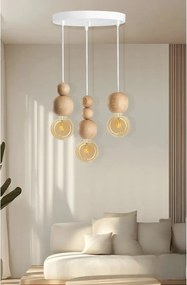Stewehome Μοντέρνα κρεμαστή λυχνία από πλεκτή ψάθα σε σχήμα κυλίνδρου 30x60x61 cm