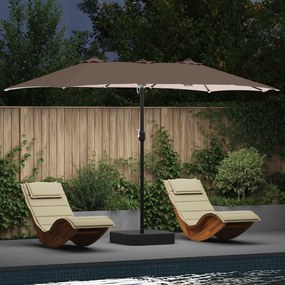 vidaXL Ομπρέλα Κήπου Taupe 385 x 209 x 244 εκατοστά Πολυεστέρας