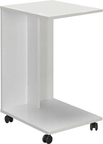 Τραπεζάκι βοηθητικό C-Shaped Megapap χρώμα λευκό gloss 35x45x65εκ.