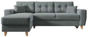 Καναπές Γωνιακός ArteLibre Αναστρέψιμη Γωνία JESSIE 235x160x85cm Ανοιχτό Γκρι