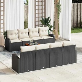 vidaXL Σετ Καναπέ Κήπου 9 pcs Μαύρο Πολυ ράταν