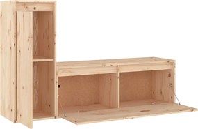 vidaXL Έπιπλα Τηλεόρασης 2 τεμ. από Μασίφ Ξύλο Πεύκου