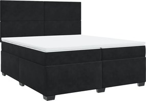 vidaXL Κρεβάτι Boxspring με Στρώμα Μαύρο 200x200 εκ. Βελούδινο