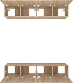 vidaXL Έπιπλα Τηλεόρασης 4 τεμ. Sonoma Δρυς 80x30x30 εκ. Επεξ. Ξύλο