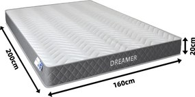 Στρώμα Dreamer pakoworld pocket spring διπλής όψης 20cm 160x200εκ