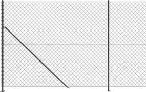 vidaXL Συρματόπλεγμα Περίφραξης Ανθρακί 1,6 x 10 μ. με Βάσεις Φλάντζα