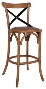 Bar Stool Wooden Forenza  Metallic with crossed back 50x58x113 cm