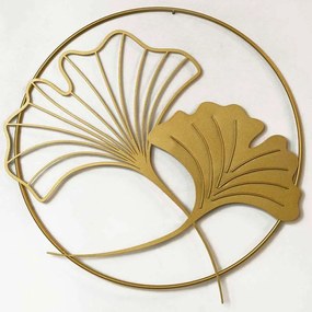 Διακοσμητικό Τοίχου Ginkgo Leaf 507ATP1174 49x49cm Gold Wallity Ατσάλι