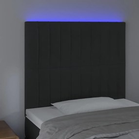 Κεφαλάρι Κρεβατιού LED Μαύρο 100x5x118/128 εκ. Βελούδινο 3122706