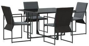 vidaXL Σετ Εξωτερικής Τραπεζαρίας 6 Τεμαχίων με Μαξιλάρια από Χάλυβα και Textilene