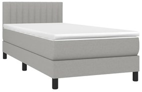 ΚΡΕΒΑΤΙ BOXSPRING ΜΕ ΣΤΡΩΜΑ &amp; LED ΑΝ.ΓΚΡΙ 100X200 ΕΚ ΥΦΑΣΜΑΤΙΝΟ 3133293