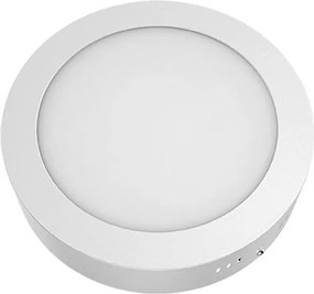Led panel λευκό στρογγυλό επίτοιχο 12W 3000k θερμό φως δέσμης 120° 230V 900lm 30000h