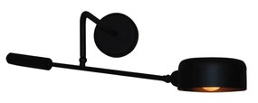 Φωτιστικό Τοίχου - Απλίκα HL-3538-1 M WADE BLACK &amp; NICKEL WALL LAMP - 21W - 50W - 77-3893