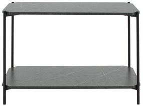 Τραπέζι σαλονιού Mara MDF ανθρακί μαρμάρου-μαύρο 80x40x55cm