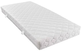 Κρεβάτι Λευκό 140 x 200 εκ. από Συνθετικό Δέρμα με Στρώμα - Λευκό