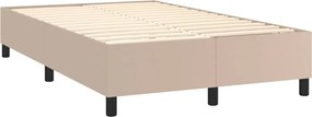 vidaXL Κρεβάτι Boxspring με Στρώμα Καπουτσίνο 120x190εκ.από Συνθ.Δέρμα