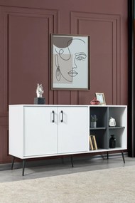 Κονσόλα Λευκό / Ανθρακί SOODER 160x44x20