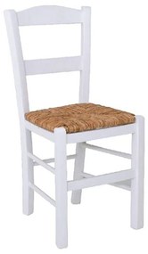 Καρέκλα Ψάθα Σύρος Ρ950,Ε8 41x45x88cm  Λάκα White