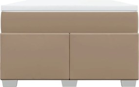 vidaXL Κρεβάτι Boxspring με Στρώμα Καπουτσίνο 120x190εκ.από Συνθ.Δέρμα