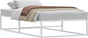 vidaXL Πλαίσιο κρεβατιού χωρίς στρώμα Λευκό 90x200 cm Μεταλλικό