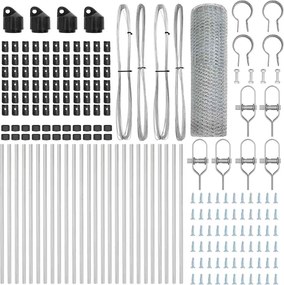 vidaXL Στύλος Περιφράξεων Ασημί 50 x 0,4 m (13 mm πλέγμα) Ατσάλι