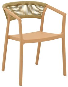 Καρέκλα - Πολυθρόνα Sillia στοιβαζόμενη pp cappuccino - μπεζ rattan 55x52x74,5 εκ. 55x52x74.5 εκ.