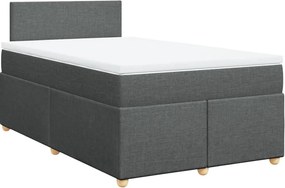 vidaXL Κρεβάτι Boxspring με Στρώμα Σκούρο Γκρι 120x190 εκ Υφασμάτινο