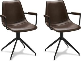 Isabel Dining Chair with Armrests Dark Brown