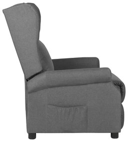 vidaXL Πολυθρόνα Ανακλινόμενη Ανοιχτό Γκρι Υφασμάτινη
