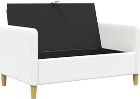 vidaXL Καναπές με Αποθήκευση Λευκό 122 x 78 x 87 εκ Πολυεστέρας