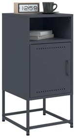 vidaXL Κομοδίνα 2 τεμ. Ανθρακί 36x39x78 εκ. από Χάλυβα