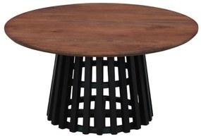 Τραπεζάκι σαλονιού Mekong Fylliana Στρόγγυλο Καφέ - Μαύρο Φ90x45εκ. 90x90x45 εκ.