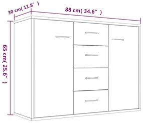 ΝΤΟΥΛΑΠΙ ΓΚΡΙ SONOMA 88X30X65 ΕΚ. ΑΠΟ ΕΠΕΞΕΡΓΑΣΜΕΝΟ ΞΥΛΟ 815370