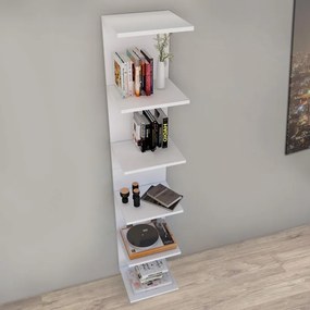 Βιβλιοθήκη - Ραφιέρα τοίχου Ogden Megapap χρώμα λευκό 34,5x30x180εκ.
