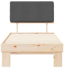 vidaXL Σκελετός Κρεβατιού με Επενδεδυμένο Κεφαλάρι Σκούρο Γκρι