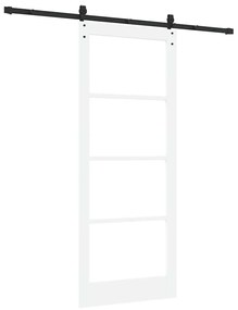vidaXL Ολισθητή Πόρτα Χειροκίνητος Λευκό 86 x 211 cm Ξύλο και μέταλλο