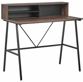 Τραπέζι γραφείου Berwyn 381, 75x100x53cm, 16 kg, Μαύρο, Σκούρο ξύλο | Epipla1.gr