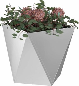 vidaXL Γλάστρα Ασημί 50 x 50 x 50 cm Επικαλυμμένος Χάλυβας