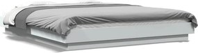 vidaXL Πλαίσιο Κρεβατιού με LED Λευκό 160x200 εκ. Επεξεργ. Ξύλο