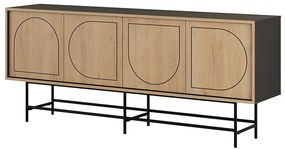 Μπουφές Joji Megapap χρώμα sapphire oak - silky black 186,8x40x77,6εκ. - GP037-0220,1