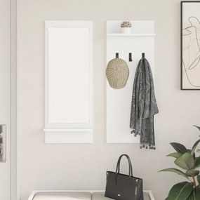 vidaXL Τοίχου Κρεμάστρα Λευκό 70 x 10 x 90 εκ. Επεξεργασμένο ξύλο