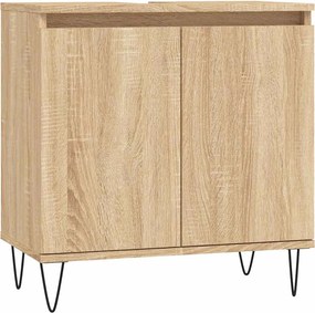 vidaXL Ντουλάπι Μπάνιου Sonoma Δρυς 58 x 33 x 60 εκ. από Επεξεργ. Ξύλο